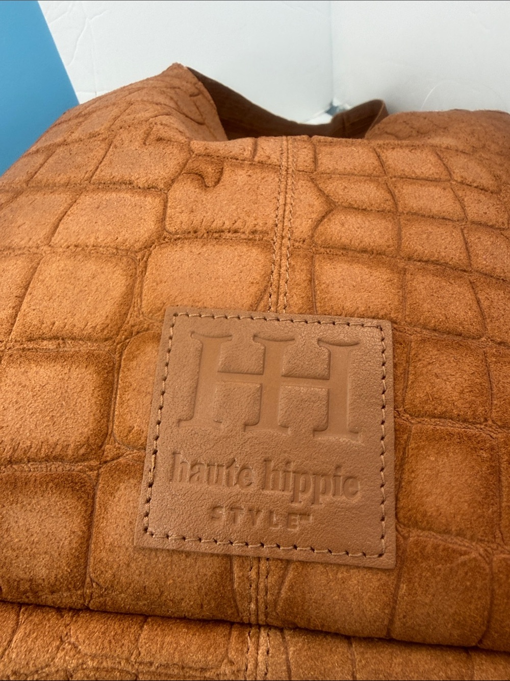 Haute Hippie Croc-Embossed Suede festival  Bag - Picture 6 of 12